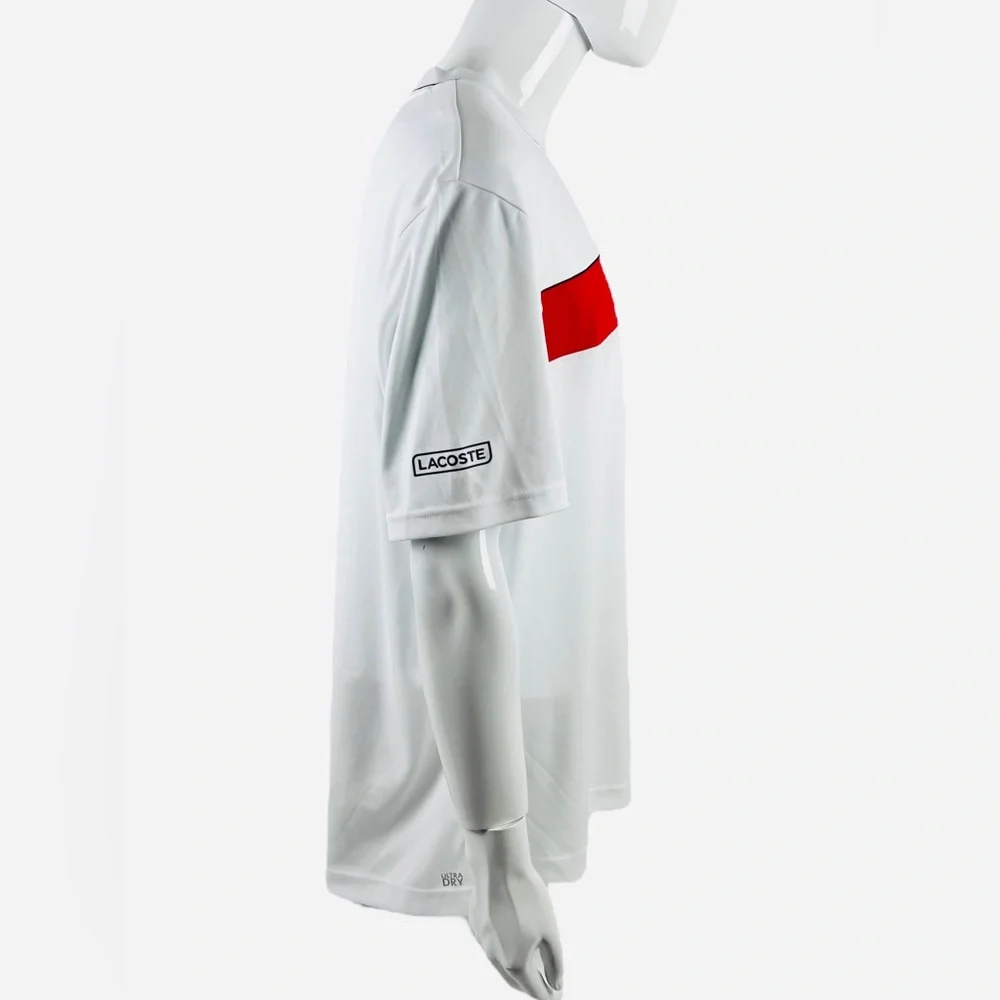 Lacoste Mens 4XL Shirt Short Sleeve Tech Tennis Novak Djokovic Graphic 9 EUC